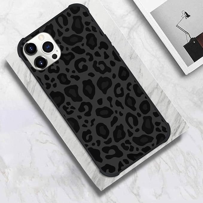 KANGHAR Case Compatible with iPhone 13 Pro,Black Leopard Design,Tire Texture Non-Slip +Shockproof Rugged TPU Protective Case for iPhone 13 Pro 6.1 Inch (2021) Leopard Pattern