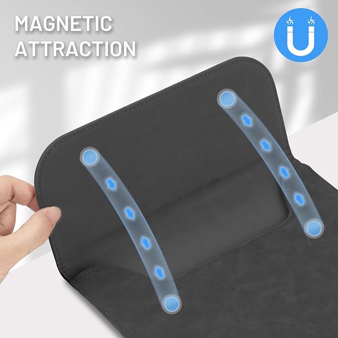 Allinside 13 inch Laptop Sleeve Case for with MacBook Air 13 2018–2025 (M2 A2681 M3 A3113 M4 A3240)/MacBook Pro 13 2016–2022 (A2251 A2289 A2338 M1 M2), PU Suede Leather Laptop Case Cover, Black