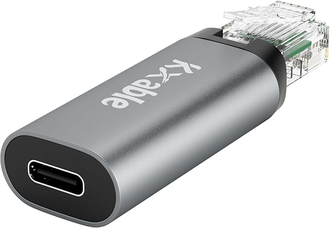 USB C to Ethernet Adapter, Type-C Female to RJ45 Male Adapter, 1Gbps Network Portable Converter, Compatible with MacBook Pro, iPad Pro, Dell XPS
