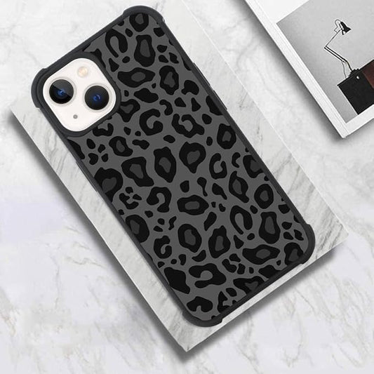 KANGHAR Case Compatible with iPhone 14,Black Leopard Design,Tire Texture Non-Slip +Shockproof Rugged TPU Protective Case for iPhone 14 6.1 Inch (2022) Leopard Pattern