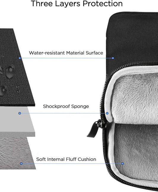 Laptop Case Sleeve 16 inch, Computer Carrying Cover 15.6 inch with Front Pocket, Durable Shockproof Protective Traveling Briefcase Handbags Laptop Sleeve Bag for Notebook, Tablet (Black)