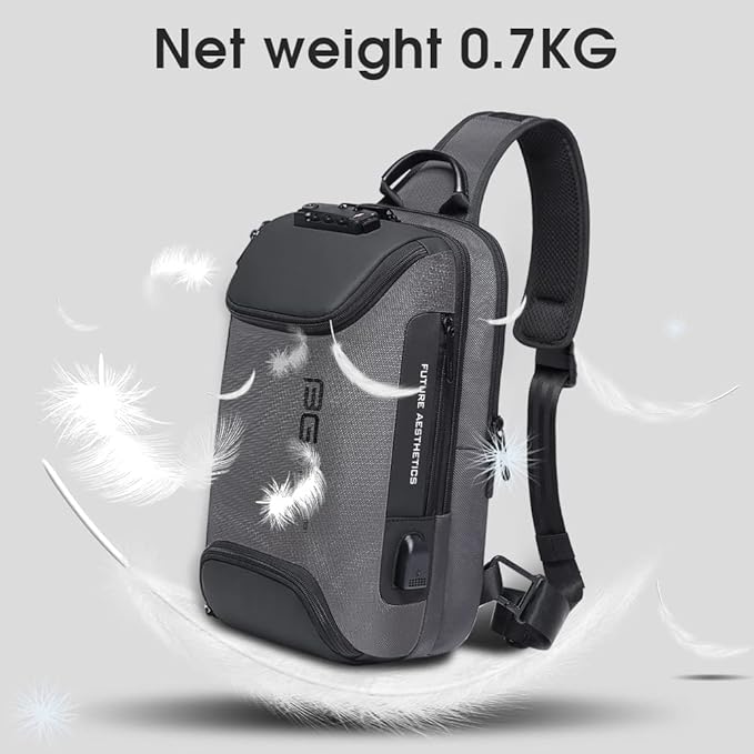 BANGE Sling Bag Anti Theft, Waterproof Men's Chest Bag Shoulder bags Crossbody Sling Backpack for Men