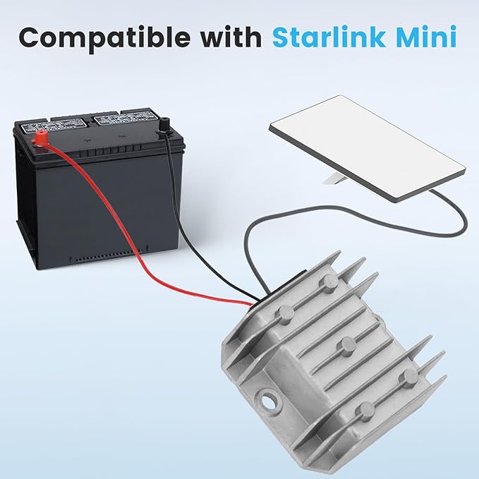 Starlink Mini 12V to 30V Step Up Converter Power Adapter, 3.5A DC Boost Converter with IP68 Waterproof Plug for Starlink Mini Router, RV, Marine, Camping - Compact & Portable Design
