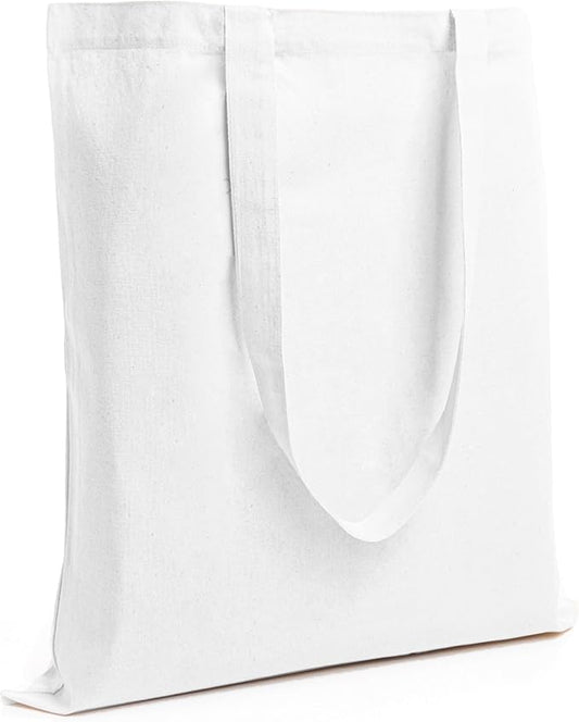 Salt Earth Pack of 5 | 6 | 12 | 24 | 48 – 100% Cotton Reusable Tote Bags – Bulk Grocery, Shopping, DIY, Beach & Gift Use