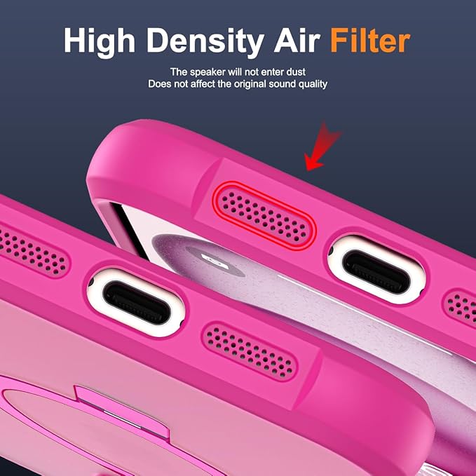 Compatible with iPhone 12 Case & iPhone 12 Pro Case with Invisible Magnetic O-Ring Stand Translucent Phone Cases 6.1" [Compatible with Mag-Safe][Great Grip Feeling], Rose