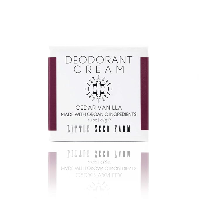 Little Seed Farm All Natural Deodorant Cream, Aluminum Free Activated Charcoal Deodorant for Women or Men - Cedar Vanilla, Net Wt. 2.4oz | 68g