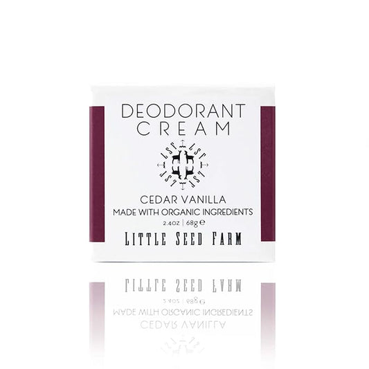 Little Seed Farm All Natural Deodorant Cream, Aluminum Free Activated Charcoal Deodorant for Women or Men - Cedar Vanilla, Net Wt. 2.4oz | 68g