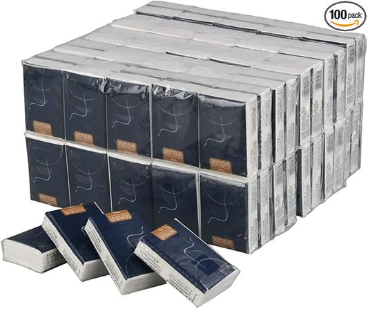 Kekow 4-Ply Facial Tissues, 100-Pack Mini Type Pocket Packs Tissues, Soft and Unscented