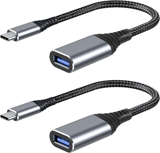 ROTOPATA USB C to USB Adapter, 2 Pack Type C Male to USB 3.1 Female OTG Cable Converter, 5 Gbps High Speed, USB Adapter Compatible with MacBook Air Pro, Samsung Galaxy, Grey