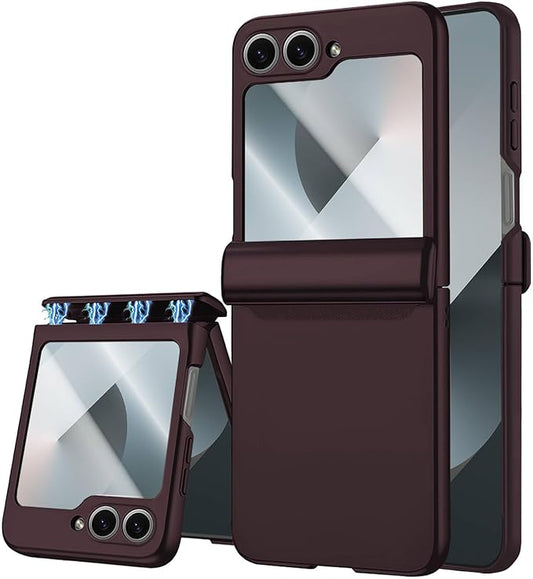 STORMTAL for Samsung Galaxy Z Flip 6 Case/Z Flip 7 FE Case, Hinge Protection, Built-in Screen Protector, Wireless Charging, Slim Rugged Phone Protective Case for Galaxy Z Flip 6 Wine