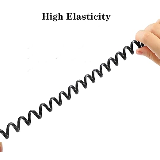 5 Pack Phone Cord Landline8Ft Uncoiled / 1.4Ft Coiled Landline Phone Handset Cable RJ9 4P4C Telephone Accessory- Black