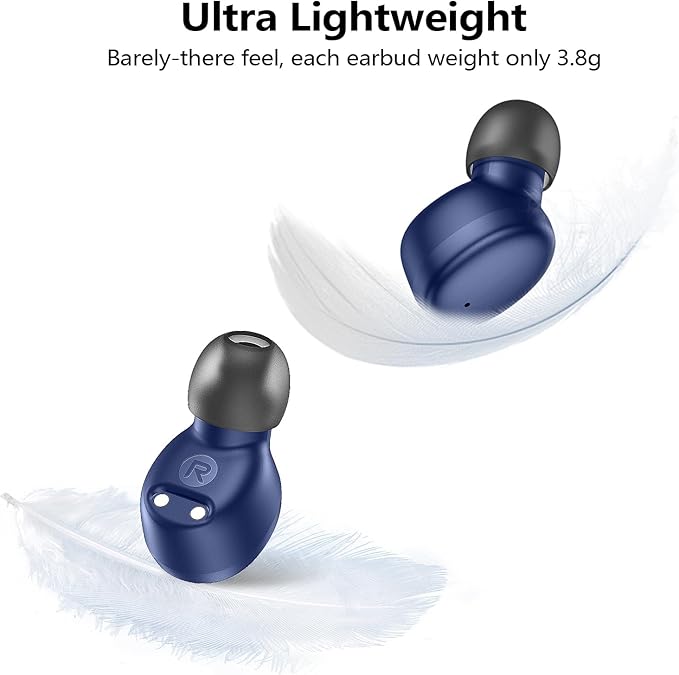 kurdene Wireless Earbuds Bluetooth 5.3 in Ear Buds Light Weight Headphones,Deep Bass Sound,Built in Mics Headset,Clear Calls Earphones for Sports Workout Blue