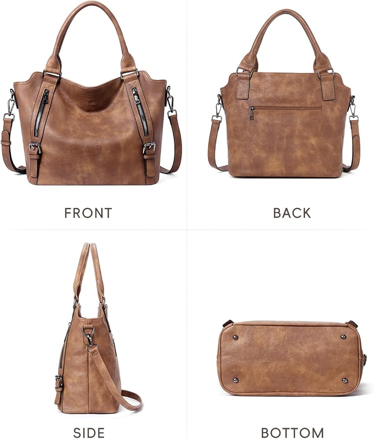 CLUCI Purses for Women Vegan Leather Handbags Tote Purse Shoulder Bag Large Ladies Hobo Bags