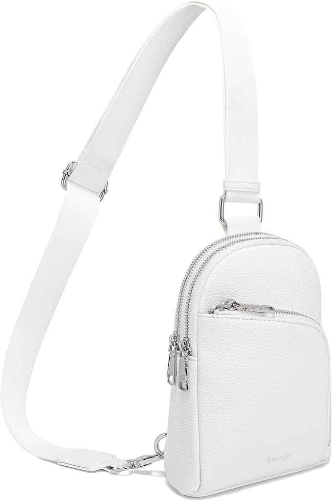 INICAT RFID Blocking Sling Bag Leather Crossbody Bags for Women Fanny Pack Cross Body for Woman Chest Bag for Travel 1.9L