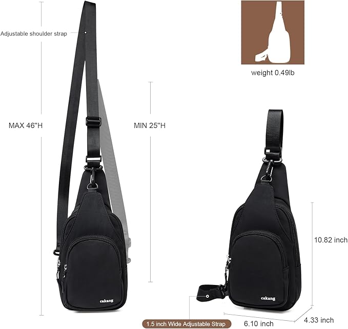 Womens Sling Bag Crossbody Bags for Women Vegan Leather Sling Backpack Daypack Fanny Pack Crossbody Purse Travel