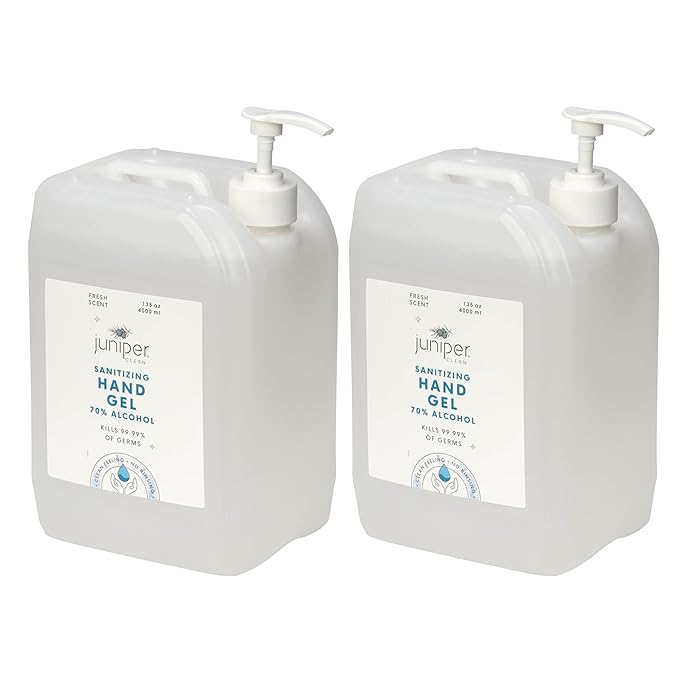 Hand Sanitizer Gel with 70% Alcohol 1.06 Gallon with Pump (Pack of 2)