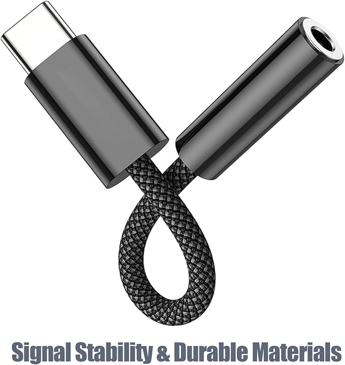 Fidioto 2 Pack Black USB Type C to 3.5mm Female Headphone Jack Adapter,USBC to Audio Jack Converter, USB C to Aux Audio Dongle Cable Cord Compatible with 16/16 Pro Max/16 Pro/16 Plus, iPad Pro,etc