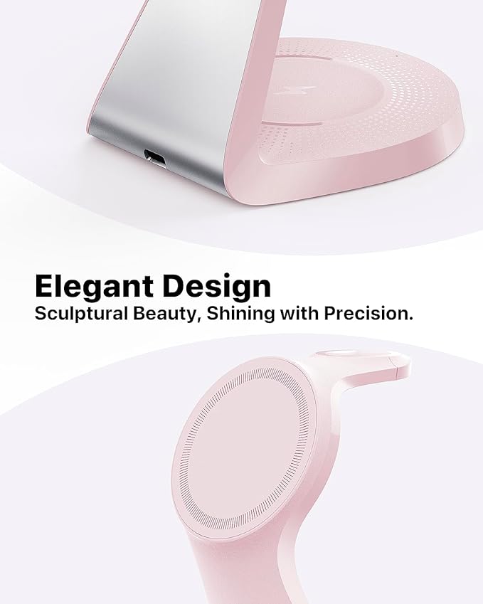 3 in 1 Charging Station for Apple Devices, Mag-Safe Charger Stand Fast Charging, Wireless Charger for iPhone 16/15/14/13/12 Series, & AirPods, & iWatch (USB-C Charger Included)