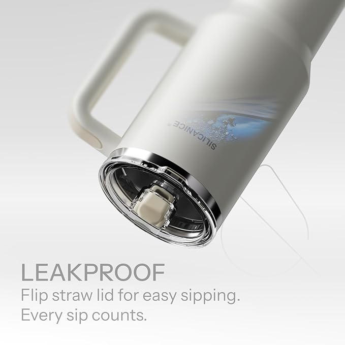 Easy Clean Pro Tumbler - 40 oz Water Bottle with Handle Quick-Disassemble Flip Straw, Leakproof Insulated Stainless Steel, Dishwasher Safe, BPA-Free Gifts for Women & Men