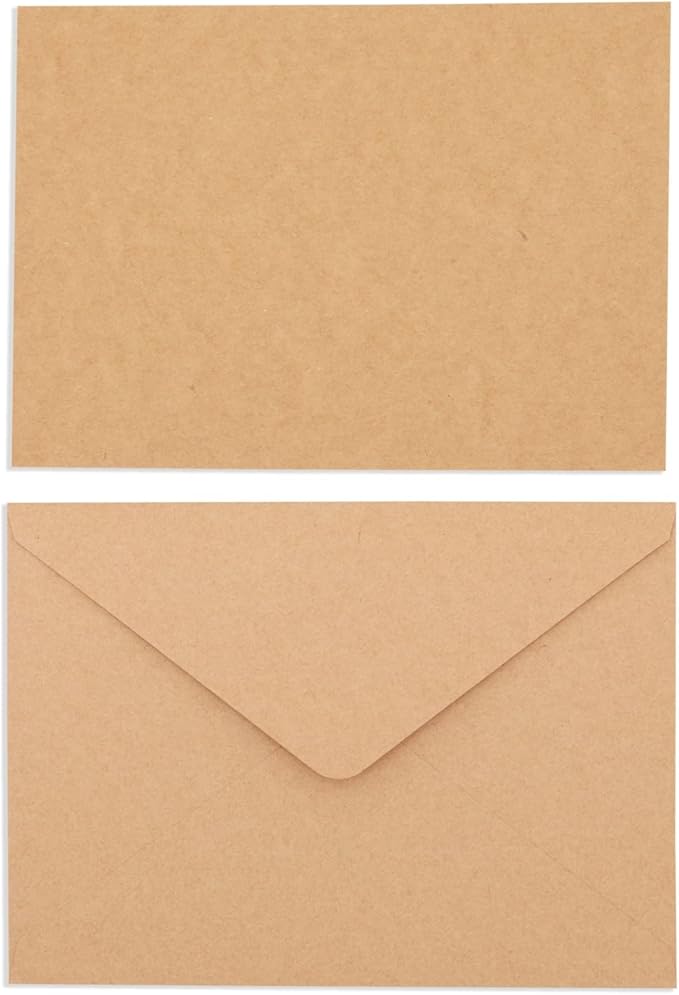 Best Paper Greetings 50 Pack Blank Cards and Envelopes 5x7, Kraft Paper A7 Notecards for DIY Open When Letters, Wedding Invitations, Birthday Cards