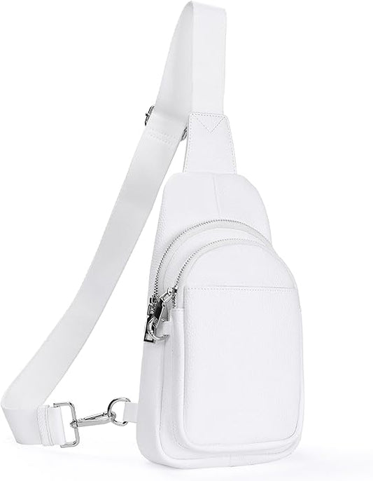 befen Genuine Leather Small Sling Bag for Women Anti-Theft Crossbody Chest Bags Fanny Packs for Travel with RFID Card Slots