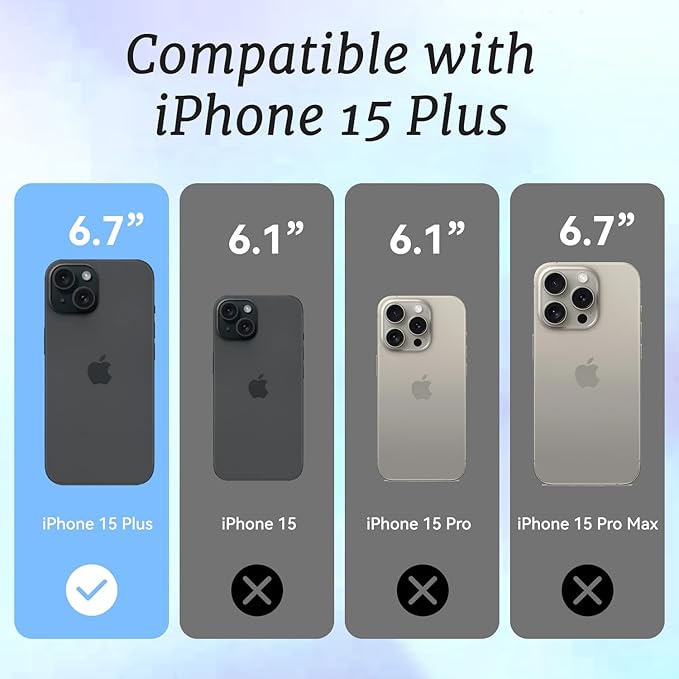 for iPhone 15 Plus Case, Whimsical Floral Collage Pattern, Military-Grade Drop Protection, Cute Soft Slim TPU Protective Cover with Camera Lens Protection for Women & Girls