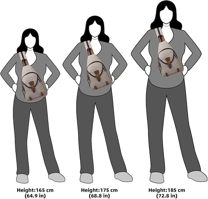 KouLi Buir Canvas Sling bag,Small Crossbody Backpack,Convertible Chest Bag Casual Daypack For Outdoor Cycling Hiking Travel