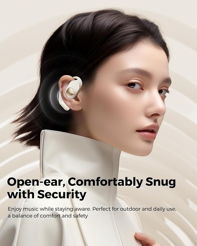 SoundPEATS Open Ear Headphones Over Ear Buds, Upgraded Gofree2 Bluetooth V5.3 Stereo Earbuds with Bass Boost, 35Hrs Sports Earphones with Earhooks, IPX5 Waterproof Headsets for Workouts,Stable Comfort