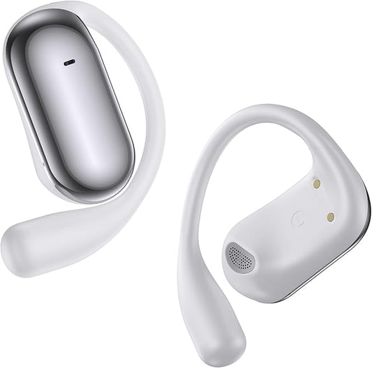 EUQQ Ai-Translation Earbuds Real Time - Bluetooth Wireless Translator Earbuds with AI Real-Time Translate Function, Multi-Language Bud Device with Comfortable Ear Fit, Glasses Friendly, Silver