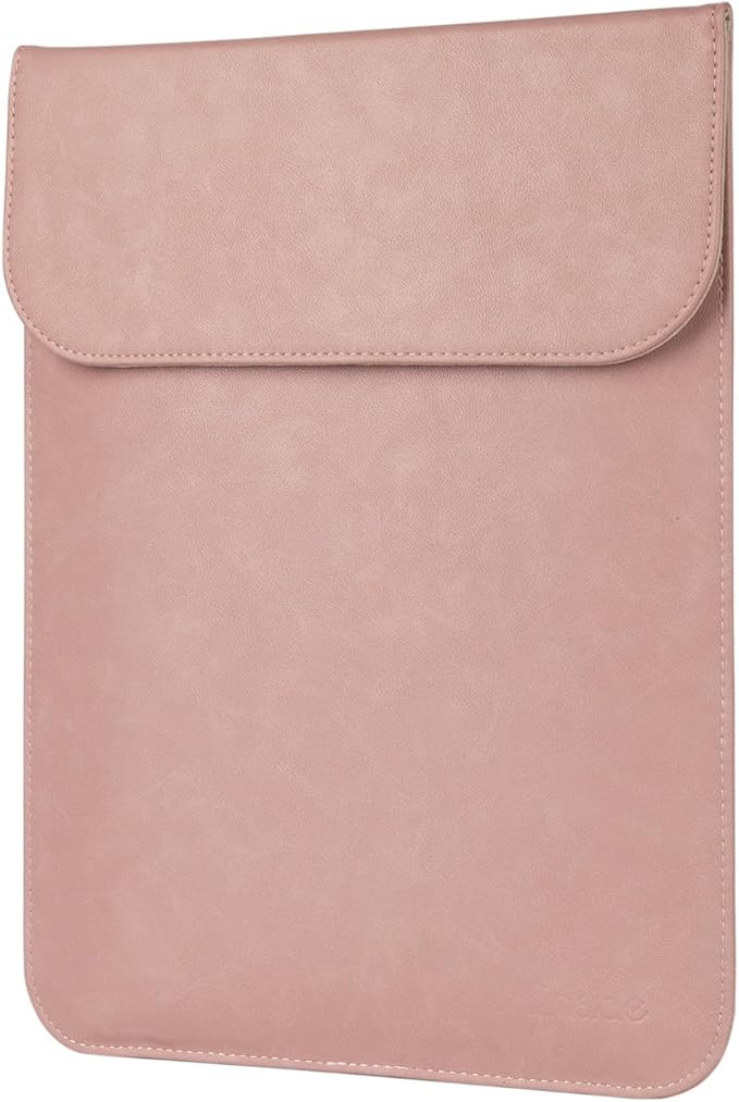 Allinside 11-12 inch Laptop Sleeve Case Compatible with MacBook Air 11 2010-2015/MacBook 12 2015-2017, Waterproof PU Leather Laptop Sleeve Bag Protective Vertical Case Cover, Pink