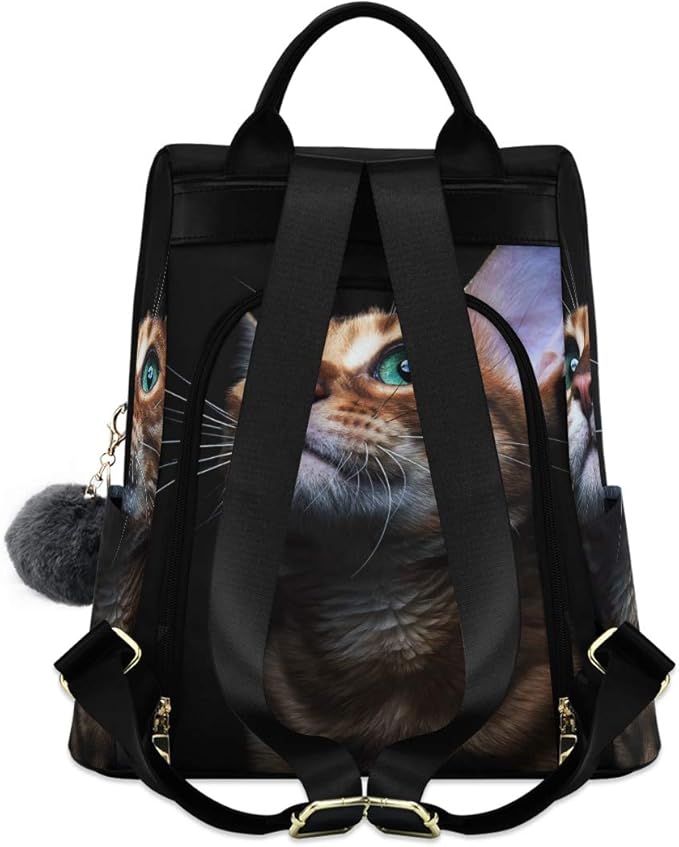 ALAZA Beautiful Bengalensis Cat Kitten Backpack Purse for Women Anti Theft Fashion Back Pack Shoulder Bag