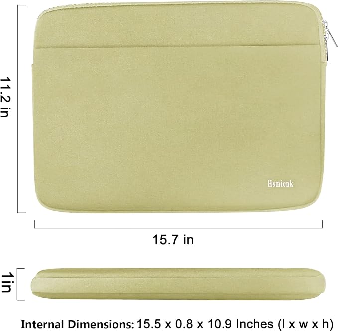 Laptop Case Sleeve 15.6 inch, Shockproof Protective Notebook Bag with Accessory Pocket, Briefcase Carrying Laptop Sleeve for 15.6" HP, ASUS, Dell, Lenovo, Acer -Off White