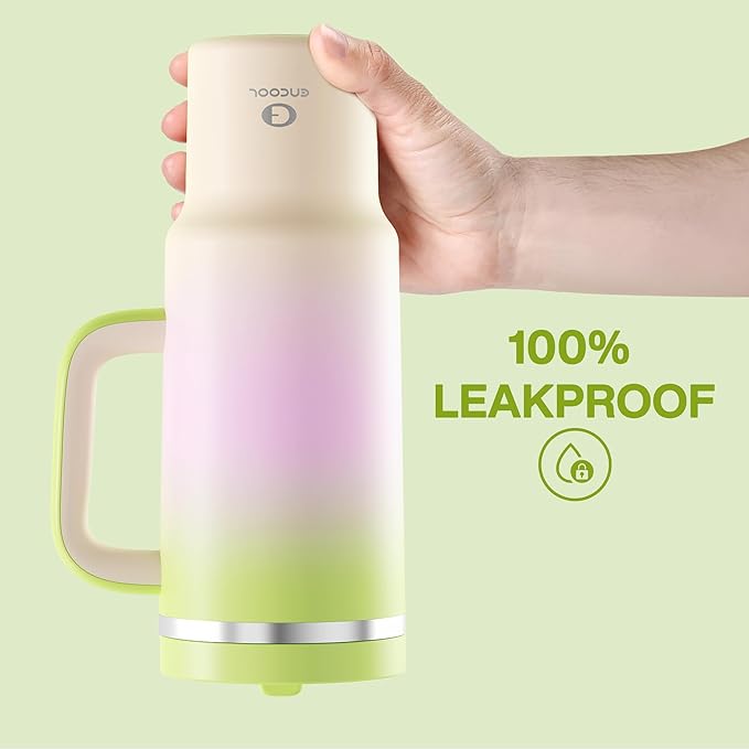 40 oz Tumbler with Handle and Straw: Stainless Steel Insulated Tumbler Keeps Cold for 24 Hours, Leakproof Travel Cup Fits in Cup Holder and BPA-Free, Morning Dew