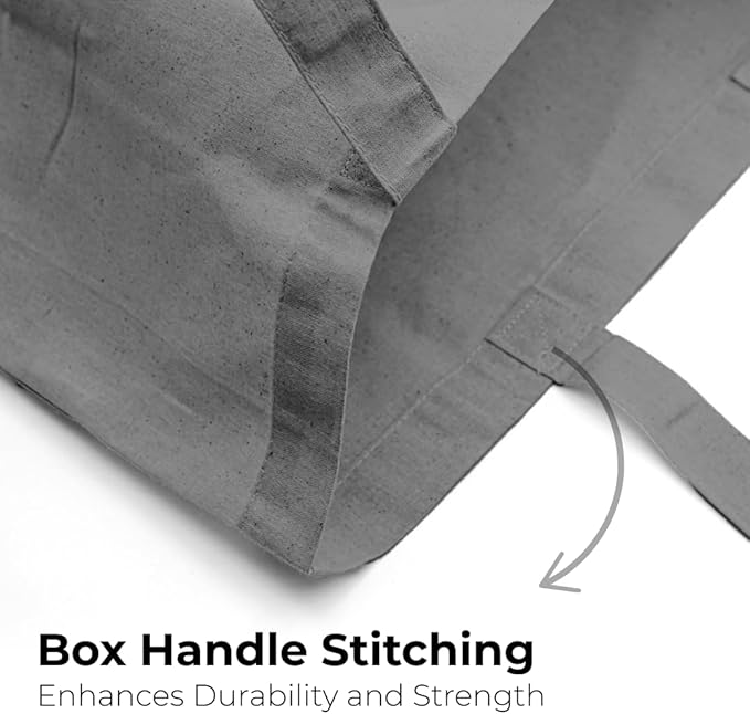 Salt Earth Pack of 5 | 6 | 12 | 24 | 48 – 100% Cotton Reusable Tote Bags – Bulk Grocery, Shopping, DIY, Beach & Gift Use