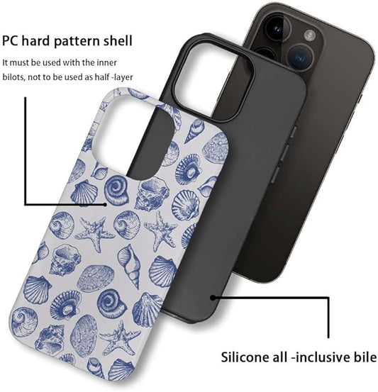 DAIZAG Case Compatible with for iPhone 12,Cute Blue Seashell Phone Case for iPhone 12 for Girl Women Boy Men