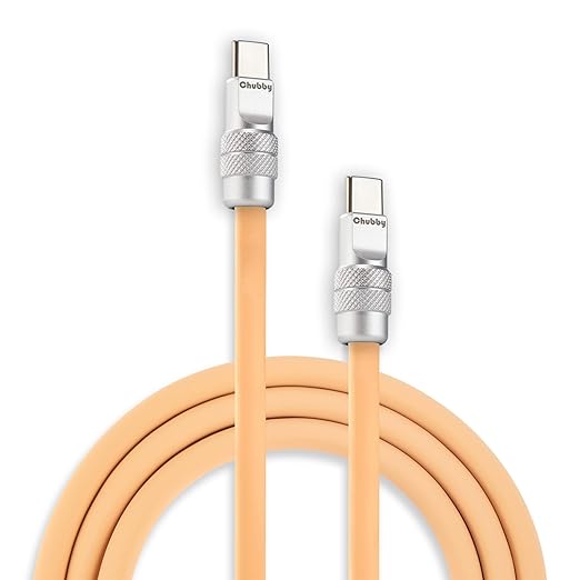 chubbycable Chubby 2.0 Fast Charging Cable Durable Soft Silicone USB C Cable 240W Extra Thick Charger Cord Compatible with iPhone 16/15 Series iPad, Desert, Type-C to Type-C, 19.6 FT