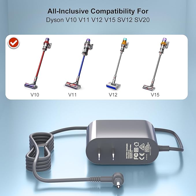 30.45V Vacuum Charger for Dyson V10 V11 V12 V15 SV12 SV14 SV16 SV20 SV22 Absolute Animal Motorhead Cordless Cleaner Adapter Power Supply