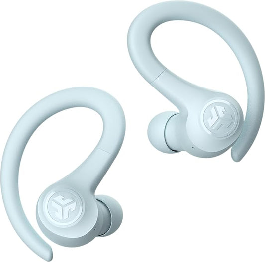 JLab Go Sport+ Wireless Workout Earbuds Featuring C3 Clear Calling, Secure Earhook Sport Design, 35+ Hour Bluetooth Playtime, and 3 EQ Sound Settings (Light Blue)