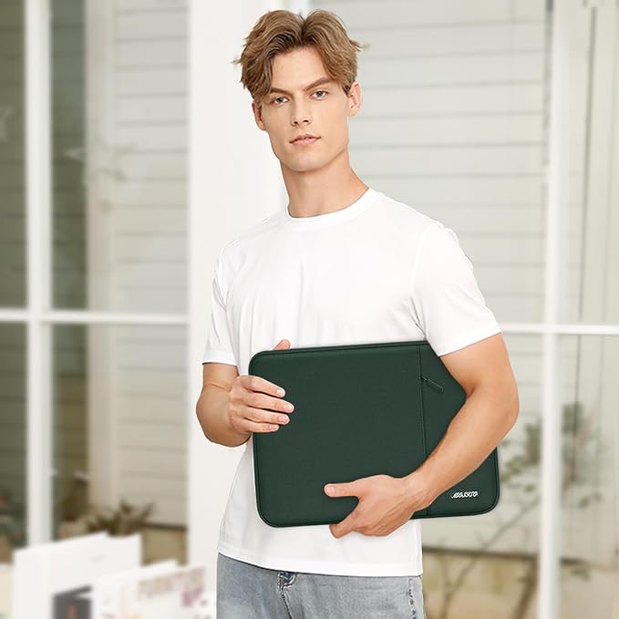 MOSISO Laptop Case 14 inch, 14 inch Laptop Sleeve Compatible with HP Lenovo Dell ASUS Acer, HP Stream, Dell Latitude, Lenovo IdeaPad, Polyester Vertical Computer Sleeve Bag with Pocket, Midnight Green