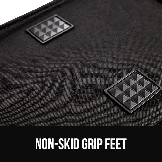 GORILLA GRIP Heavy Duty Foldable Reusable Grocery Bags, Tear Resistant Box Shape Shopping Tote with Reinforced Handles, Grip Feet, Easily Carry and Transport Groceries, 13x10x11, 1 Pack, Black