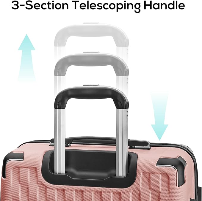 Melalenia Luggage 10 Piece Sets Clearance,Large Suitcase Set Spinner Wheels with TSA Locks,Hard Shell Pink Luggage Sets for Women Travel Suitcase (10Pcs Pink)