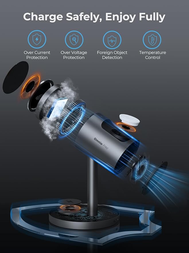 3 in 1 Charging Station Compatible with MagSafe, Cooling Wireless Charger 15W Qi2 Certified for iPhone 17/16/15/14/13/12, Samsung S25, Apple Watch, AirPods (45W PD Charger Included)