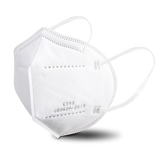 Akgk KN95 Face Mask 50 PCS, Breathable Protection 5-Ply White Masks, Cup Dust Safety