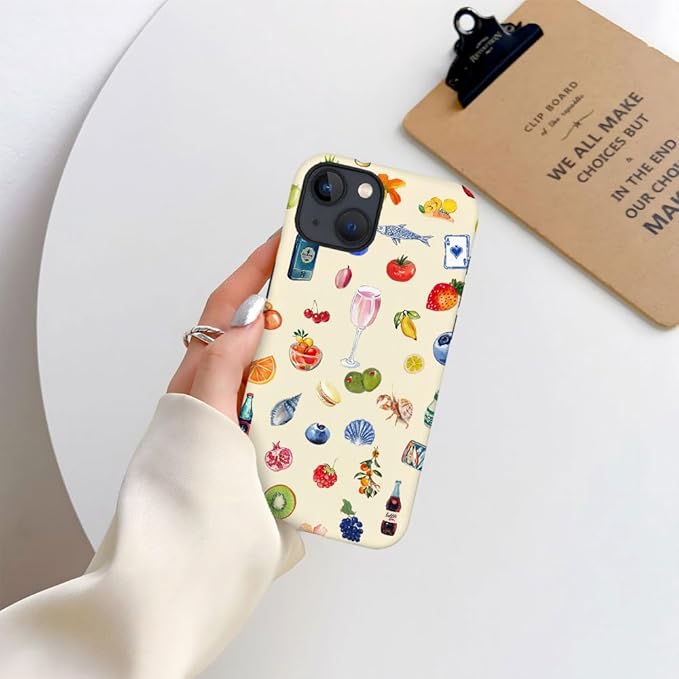 DAIZAG Case Compatible with iPhone 14 Plus,Fit Shockproof Cover for Women Girls,Fruit Flower Seashell Aesthetic