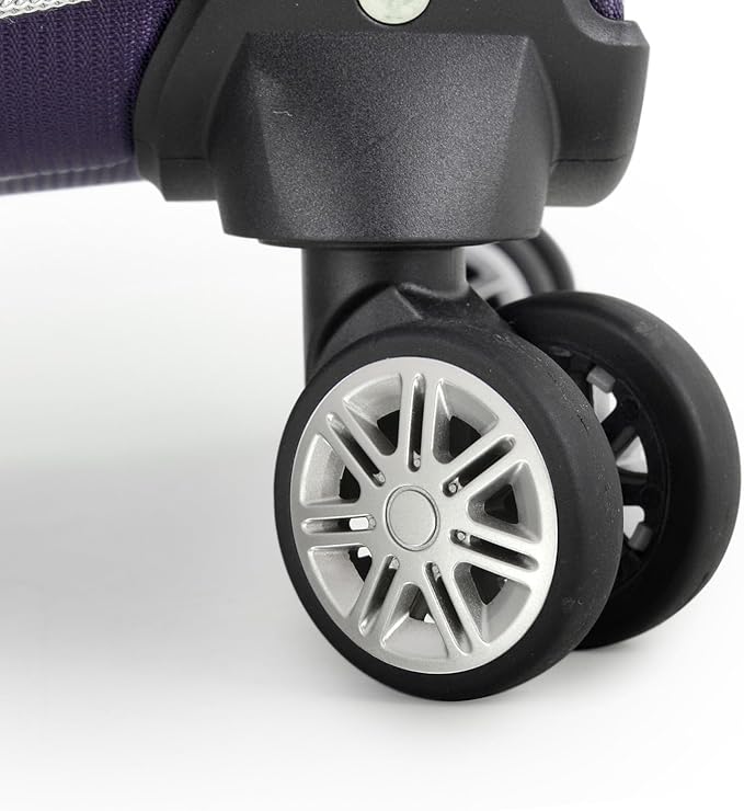 Traveler's Choice Lares Softside Expandable Luggage with Spinner Wheels, Purple, Checked 26-Inch