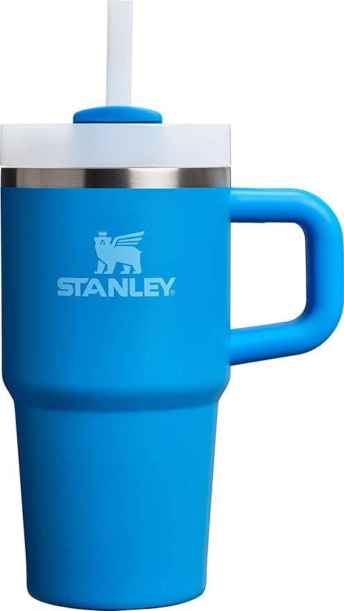 STANLEY Quencher H2.0 Tumbler with Handle and Straw 20 oz | Flowstate 3-Position Lid | Cup Holder Compatible for Travel | Insulated Stainless Steel Cup | BPA-Free | Azure