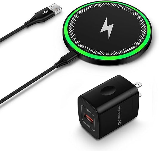 Samsung Wireless Charger Fast Charging Pad for Galaxy S25 Ultra/S24 Plus/S24 FE/S24Ultra/S23+/S22/S21/S20,15W Wireless Phone Charger Android Charging Station Mat for Google Pixel 9 Pro 8A with Adapter