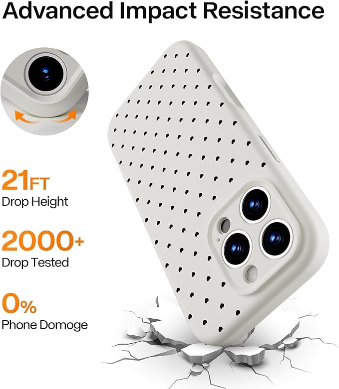 Magnetic for iPhone 16 Pro Max Liquid Silicone Case, Compatible with MagSafe, Heart Dot Case, [Full Camera Protection] Shockproof Phone Case with Soft Anti-Scratch Microfiber Lining