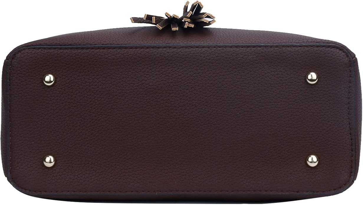 KKXIU Women Satchel Bags Handle Shoulder Handbags and Purses Pockets Zipper Leather Crossbody Bags