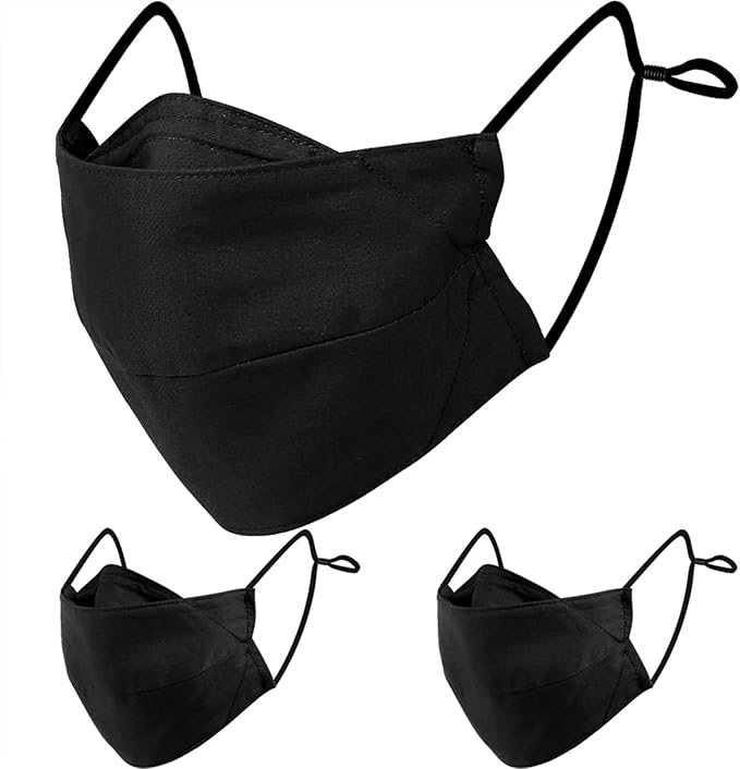 BASE CAMP Reusable Cloth Dust Face Masks 100% Cotton Washable Adjustable Breathable Fabric Mask with Filter Pocket